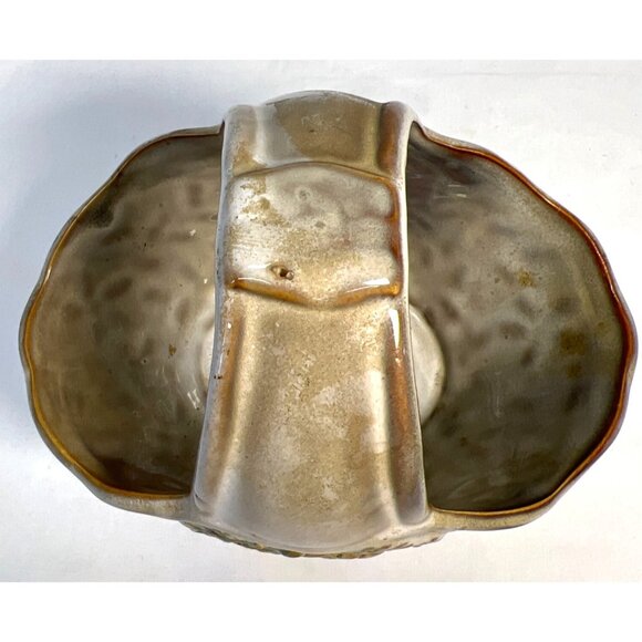 Ceramic Basket With Floral Design & Handle - Handcrafted Home Decor - Picture 3 of 5